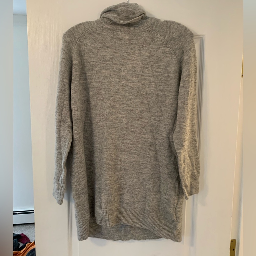 Longer length Grey Turtleneck sweater